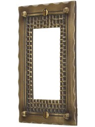 Bungalow Style Single GFI Cover Plate In Solid Cast Brass